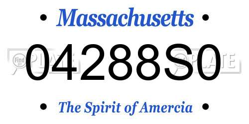 04288S0 Massachusetts License Plate
