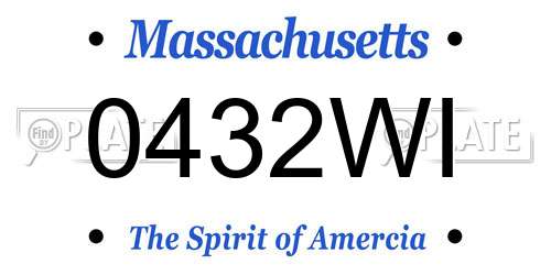 0432WI Massachusetts License Plate