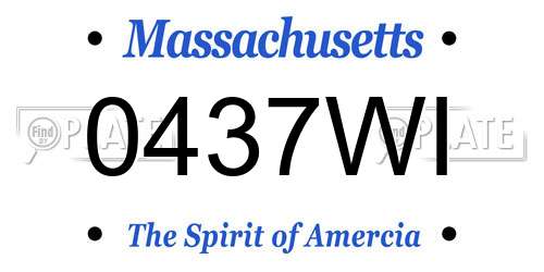 0437WI Massachusetts License Plate