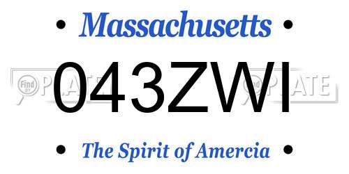 043ZWI Massachusetts License Plate
