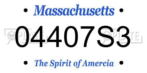 04407S3 Massachusetts License Plate