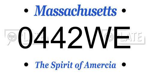 0442WE Massachusetts License Plate