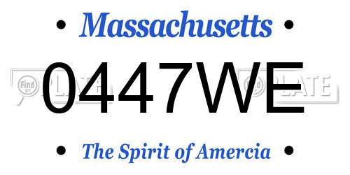 0447WE Massachusetts License Plate