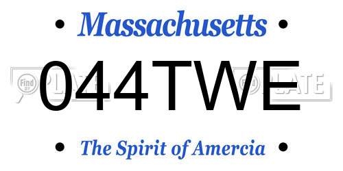 044TWE Massachusetts License Plate