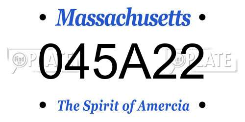 045A22 Massachusetts License Plate