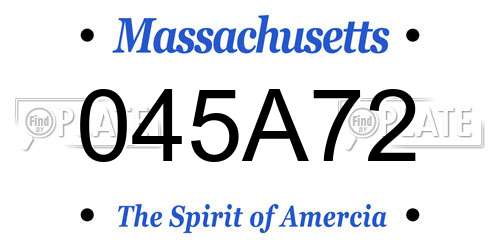045A72 Massachusetts License Plate