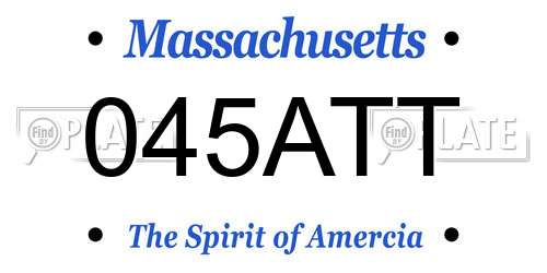 045ATT Massachusetts License Plate