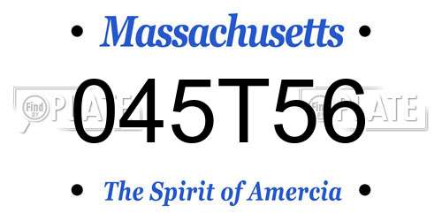 045T56 Massachusetts License Plate