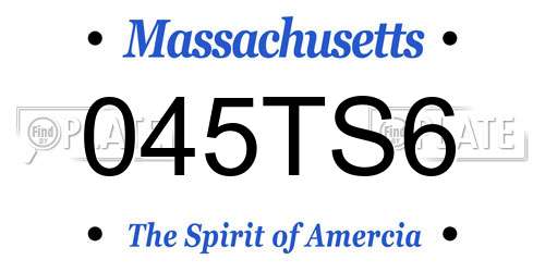 045TS6 Massachusetts License Plate