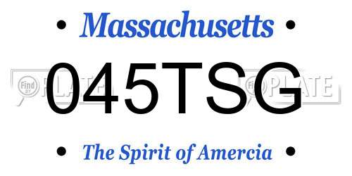 045TSG Massachusetts License Plate