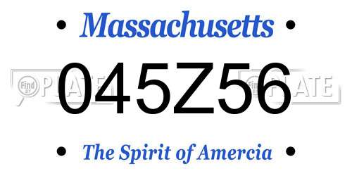 045Z56 Massachusetts License Plate