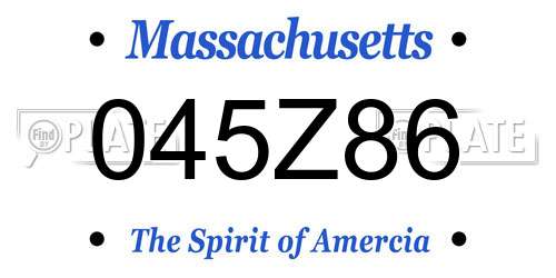 045Z86 Massachusetts License Plate