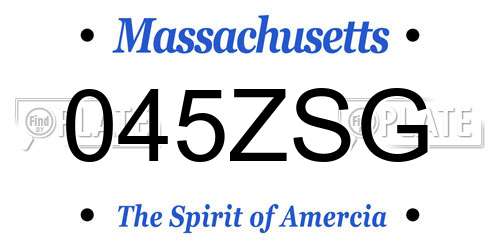 045ZSG Massachusetts License Plate