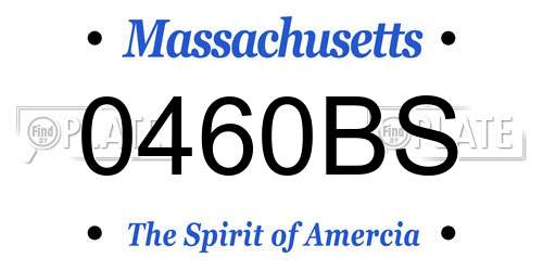 0460BS Massachusetts License Plate