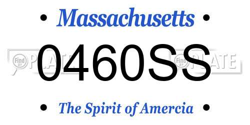 0460SS Massachusetts License Plate