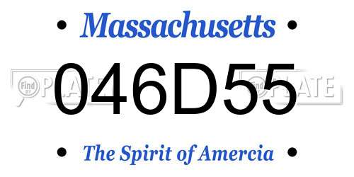 046D55 Massachusetts License Plate