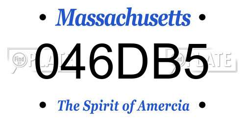 046DB5 Massachusetts License Plate