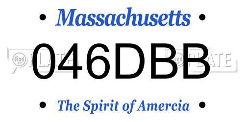 046DBB Massachusetts License Plate