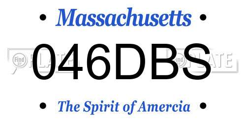 046DBS Massachusetts License Plate
