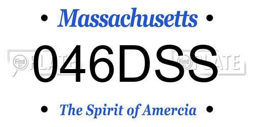 046DSS Massachusetts License Plate