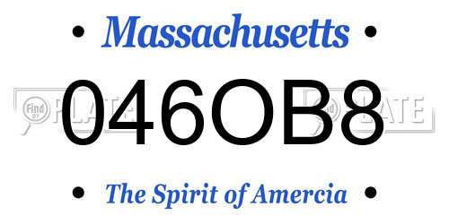 046OB8 Massachusetts License Plate