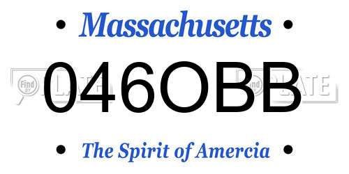 046OBB Massachusetts License Plate