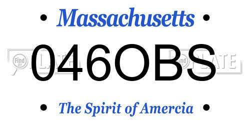 046OBS Massachusetts License Plate