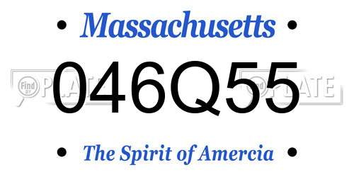 046Q55 Massachusetts License Plate