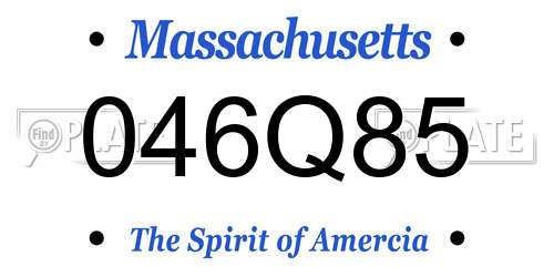 046Q85 Massachusetts License Plate