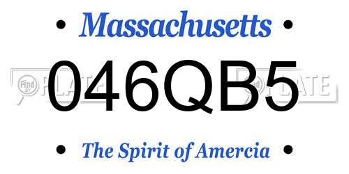 046QB5 Massachusetts License Plate