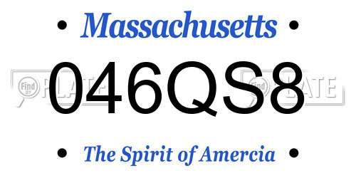 046QS8 Massachusetts License Plate