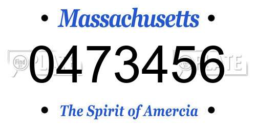 0473456 Massachusetts License Plate