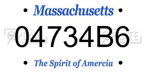 04734B6 Massachusetts License Plate
