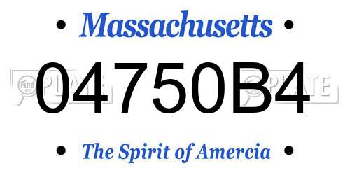 04750B4 Massachusetts License Plate