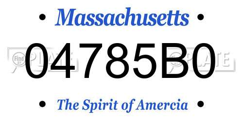 04785B0 Massachusetts License Plate