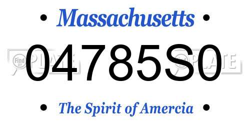 04785S0 Massachusetts License Plate