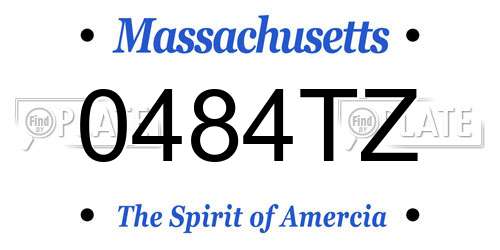 0484TZ Massachusetts License Plate