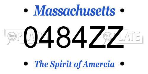 0484ZZ Massachusetts License Plate