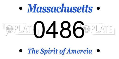 0486 Massachusetts License Plate