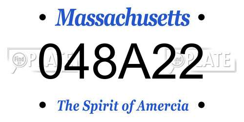 048A22 Massachusetts License Plate