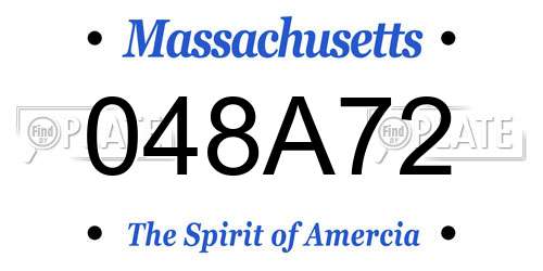 048A72 Massachusetts License Plate