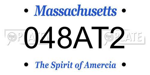 048AT2 Massachusetts License Plate