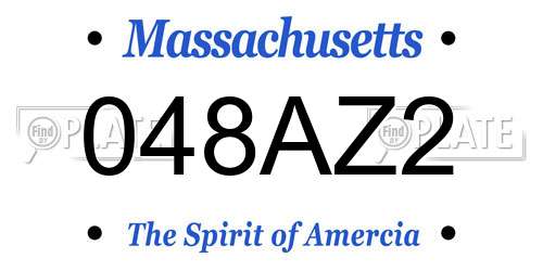048AZ2 Massachusetts License Plate