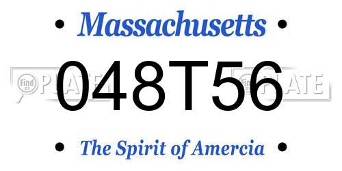 048T56 Massachusetts License Plate