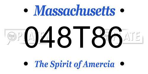 048T86 Massachusetts License Plate