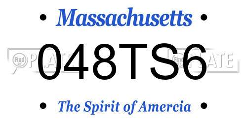 048TS6 Massachusetts License Plate