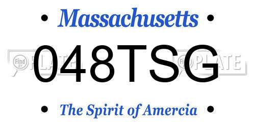 048TSG Massachusetts License Plate