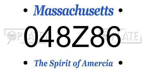 048Z86 Massachusetts License Plate