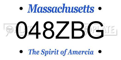 048ZBG Massachusetts License Plate