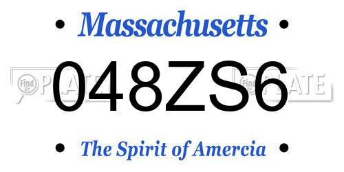048ZS6 Massachusetts License Plate